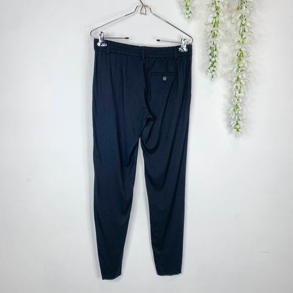 NWT VINCE black crepe jogger pants elastic waist slant pockets mid rise 2847 - Picture 4 of 11